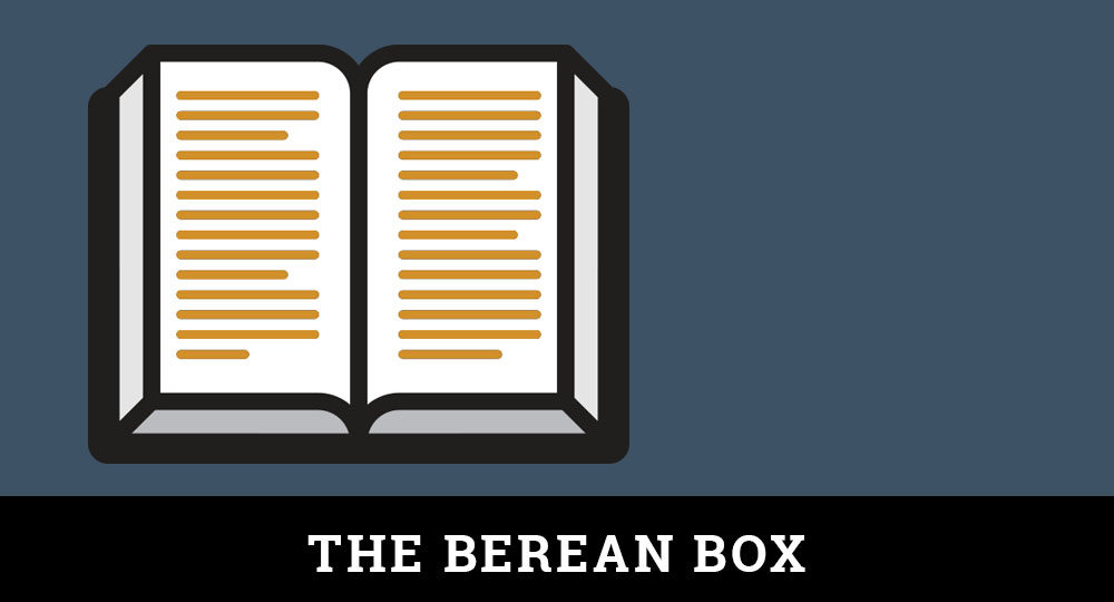 Icon of an open Bible. The Berean Box.