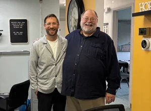 Dr. Peterson (left) and Tom Simcox