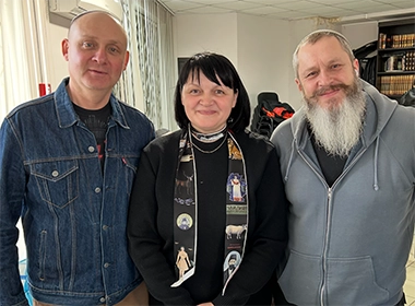 FOI representative Tetiana Kritenko (center) with Ukrainian Christians