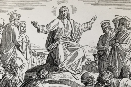 What did Jesus Mean? Black and white drawing.