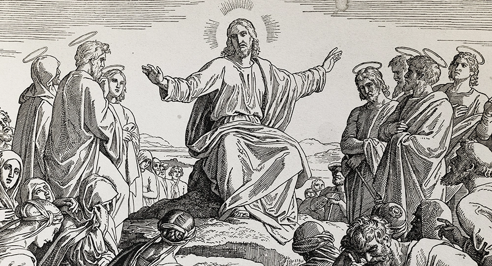 What did Jesus Mean? Black and white drawing.