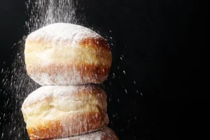 Donuts with powdered sugar